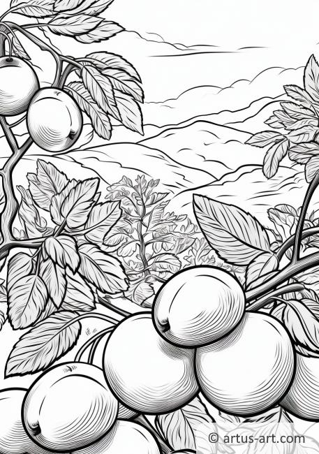 Plum Orchard Coloring Page